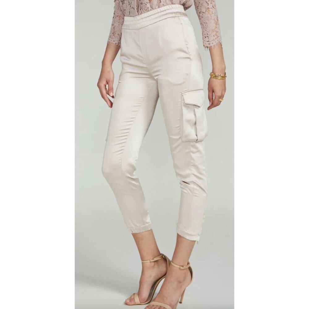 NWT Generation Love Chandra Satin Joggers Champagne Beige Size XS $235 [jb] - Picture 3 of 10